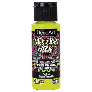 DecoArt Black Light Neon Acrylic Paint - (2oz/59ml) Yellow