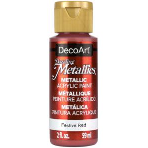 DecoArt Dazzling Metallics Acrylic Paint - (2oz/59ml) Festive Red