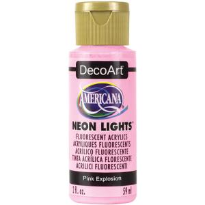 DecoArt Americana Neon Lights Acrylic Paint - (2oz/59ml) Pink Explosion