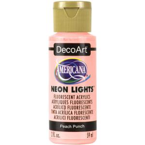 DecoArt Americana Neon Lights Acrylic Paint - (2oz/59ml) Peach Punch
