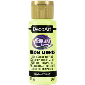 DecoArt Americana Neon Lights Acrylic Paint - (2oz/59ml) Radiant Yellow