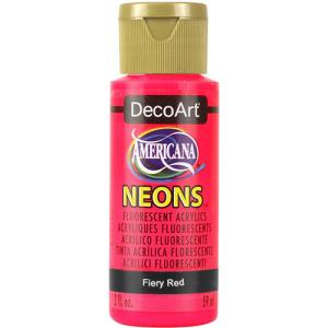 DecoArt Americana Neons Acrylic Paint - (2oz/59ml) Fiery Red