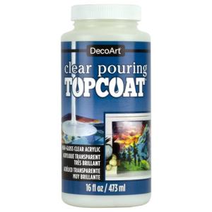 DecoArt Clear Pouring Top Coat - (16oz/473ml) High-Gloss Clear Acrylic