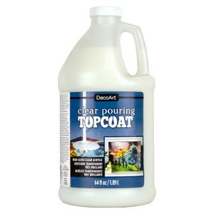 DecoArt Clear Pouring Top Coat - (64oz/1.89L) High-Gloss Clear Acrylic