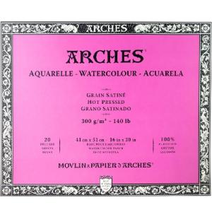 Arches Watercolor Hot Press Block 16" x 20" - (20 Sheets, 140lb)