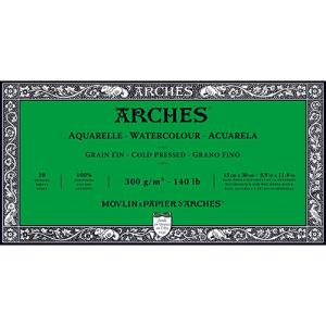 Arches Watercolor Cold Press Block 5.9" x 11.8" - (20 Sheets, 140lb)