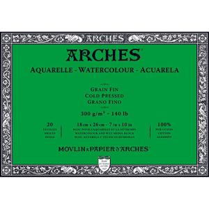 Arches Watercolor Cold Press Block 7" x 10" - (20 Sheets, 140lb)