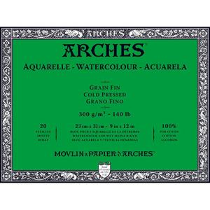 Arches Watercolor Cold Press Block 9" x 12" - (20 Sheets, 140lb)