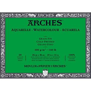 Arches Watercolor Cold Press Block 10" x 14" - (20 Sheets, 140lb)