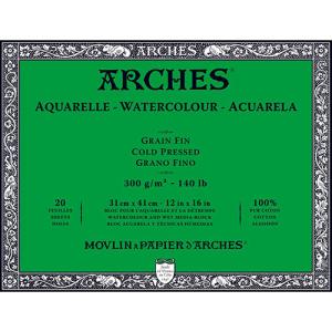 Arches Watercolor Cold Press Block 12" x 16" - (20 Sheets, 140lb)