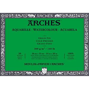 Arches Watercolor Cold Press Block 14" x 20" - (20 Sheets, 140lb)