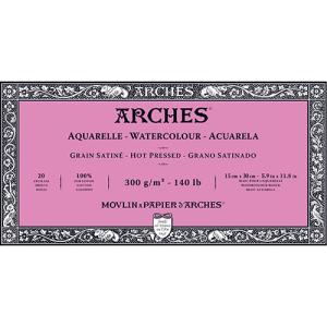Arches Watercolor Hot Press Block 5.9" x 11.8" - (20 Sheets, 140lb)