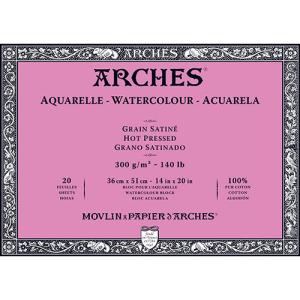 Arches Watercolor Hot Press Block 14" x 20" - (20 Sheets, 140lb)