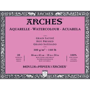 Arches Watercolor Hot Press Block 18" x 24" - (20 Sheets, 140lb)