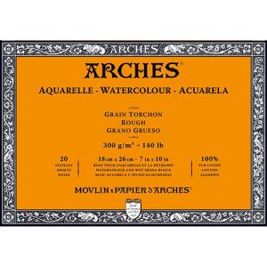Arches Watercolor Rough Press Block 7" x 10" - (20 Sheets, 140lb)