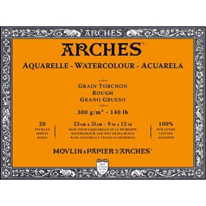 Arches Watercolor Rough Press Block 9" x 12" - (20 Sheets, 140lb)