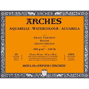 Arches Watercolor Rough Press Block 12" x 16" - (20 Sheets, 140lb)