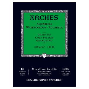 Arches Watercolor Cold Press Pad 9" x 12" - (12 Sheets, 140lb)