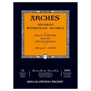Arches Watercolor Rough Press Pad 9" x 12" - (12 Sheets, 140lb)