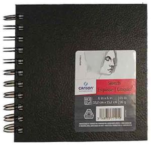 Canson Universal Sketch Book 6" x 6" - (80 Sheets, 65lb) Wire Hardbound