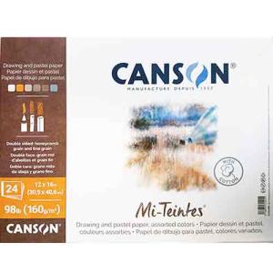 Canson Mi-Teintes Pastel Pad 12" x 16" - (24 Sheets, 98lb) Assorted Colors