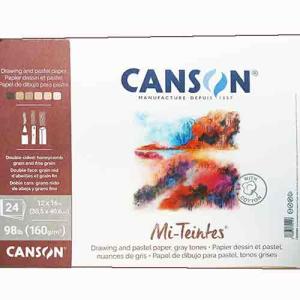 Canson Mi-Teintes Pastel Pad 12" x 16" - (24 Sheets, 98lb) Grey Tones