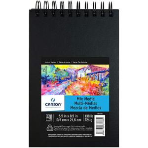 Canson Artist Series Mix Media Pad 5.5" x 8.5" - (40 Sheets, 138lb) Hardcover