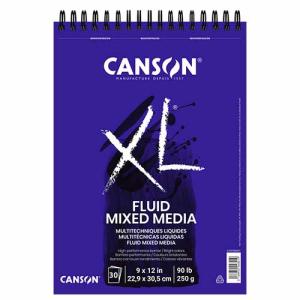 Canson XL Fluid Mixed Media Top Wire- 9x12 (30 Sht)