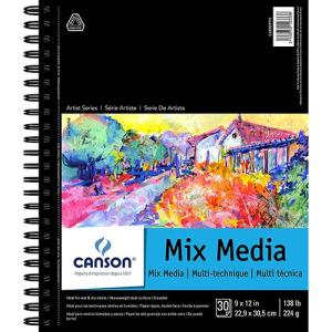 Canson Artist Series Mix Media Pad 9" x 12" - (30 Sheets, 138lb)