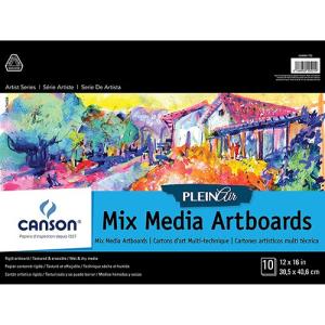 Canson Plein Air Mix Media Artboard Pad 12" x 16" - (10 Sheets)