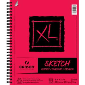 Canson XL Sketch Pad 9" x 12" - (100 Sheets, 50lb) Side Wire Bound