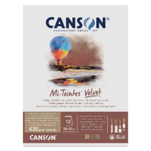 Canson Mi-Teintes Velvet Pastel Pad 9.4" x 12.4" - (12 Sheets, 264lbs) Brown Tones