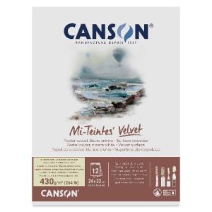 Canson Mi-Teintes Velvet Pastel Pad 9.4" x 12.4" - (12 Sheets, 264lbs) Cream White