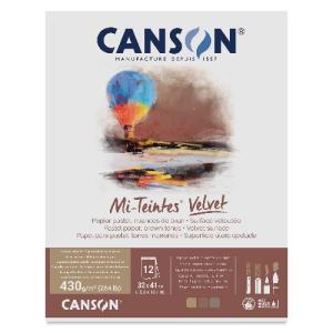 Canson Mi-Teintes Velvet Pastel Pad 12.6" x 16.1" - (12 Sheets, 264lbs) Brown Tones