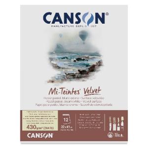 Canson Mi-Teintes Velvet Pastel Pad 12.6" x 16.1" - (12 Sheets, 264lbs) Cream White