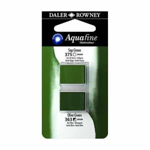 Aquafine 2 pack Watercolor Half Pans with Paint- Sap Green/Olive Green