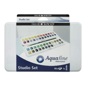 Daler Rowney Aquafine Travel Watercolor Set- 48 Colors 131900201