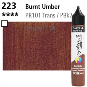 System3 Fluid Acrylics Burnt Umber -29.5ml Applicator Bottle 139029223