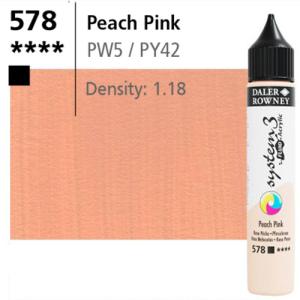 System3 Fluid Acrylics Peach Pink -29.5ml Applicator Bottle 139029578