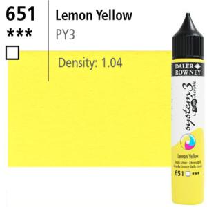 System3 Fluid Acrylics Lemon Yellow -29.5ml Applicator Bottle 139029651
