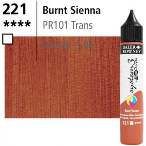 System3 Fluid Acrylics Burnt Sienna -250ml Bottle 139250221