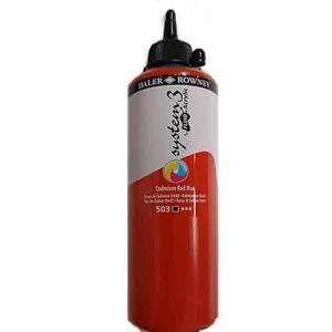 Daler Rowney System3 Fluid Acrylics Cadmium Red Hue -500ml Bottle 139500503