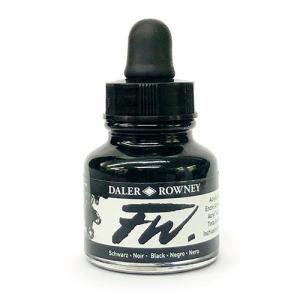 Daler Rowney FW Acrylic Artists Ink - (1oz bottle)- Black (India) 028