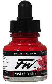Daler Rowney FW Acrylic Artists Ink - (1oz bottle)- Scarlet 567