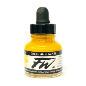 Daler Rowney FW Acrylic Artists Ink - (1oz bottle)-Brilliant Yellow 607