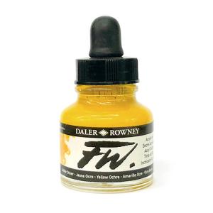 Daler Rowney FW Acrylic Artists Ink - (1oz bottle)- Yellow Ochre 663