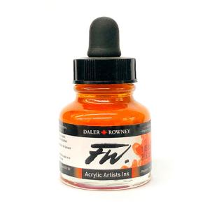Daler Rowney FW Acrylic Artists Ink - (1oz bottle)- Flame Orange 687