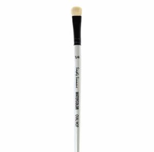 Daler Rowney Simply Simmons Mixed Media Brush - Short Handle, White Goat Oval Mop, Size 1/4"  DR255452025