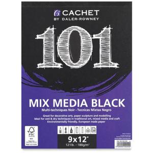 Daler Rowney Cachet 101 Mixed Media Black Paper Pad 9"x12"  DR464110912