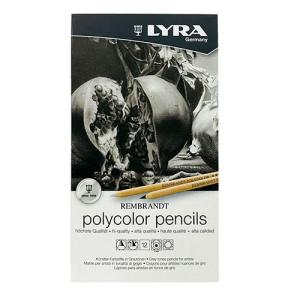 Lyra Rembrandt Polycolor Pencils Greys Metal Box 12 pc